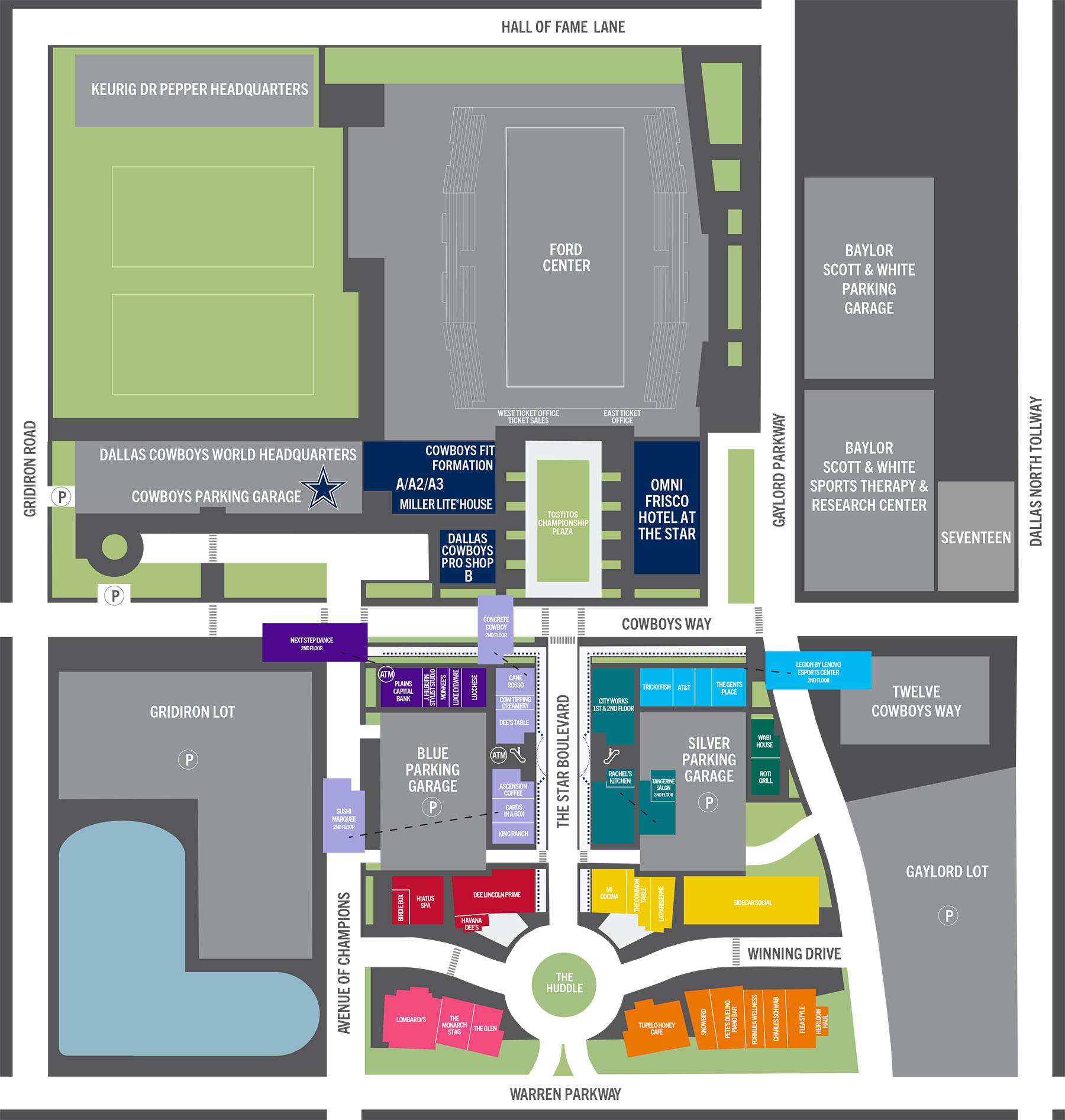 Map of The Star District in Frisco, Texas